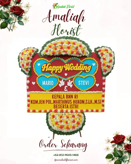 Papan Bunga Pernikahan Kelapa Tiga